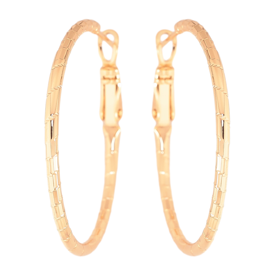 Серьги Xuping цвет Позолота 18K кольца (конго) "Декоративный узор" ø 3.5см фото №1 Серьги Xuping цвет Позолота 18K кольца (конго) "Декоративный узор" ø 3.5см фото №1
