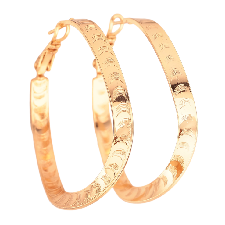 Серьги Xuping цвет Позолота 18K кольца (конго) "Декоративный узор" ø 4см фото №10