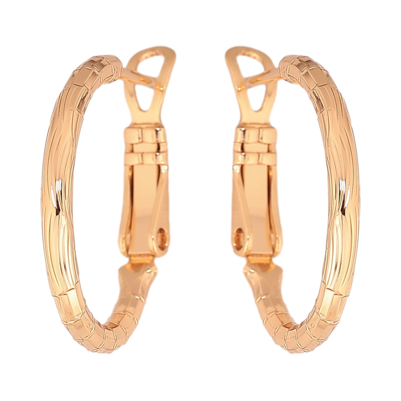Сережки Xuping колір Позолота 18K кільця (конго) "Декоративний візерунок" ø 2см фото №16 Сережки Xuping колір Позолота 18K кільця (конго) "Декоративний візерунок" ø 2см фото №16