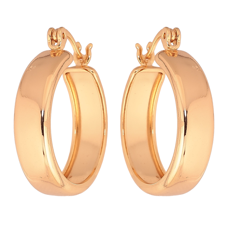 Серьги Xuping цвет Позолота 18K кольца (конго) "Широкие кольца" ø 2см фото №7