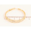 Серьги Xuping цвет Позолота 18K кольца (конго) "Тройные с узором" ø 4см фото №2
