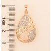 Кулон Xuping M&L колір 18K "Крапелька з інкрустацією кристалами та грецьким візерунком" для ланцюжка до 5мм фото №2 Кулон Xuping M&L колір 18K "Крапелька з інкрустацією кристалами та грецьким візерунком" для ланцюжка до 5мм фото №2