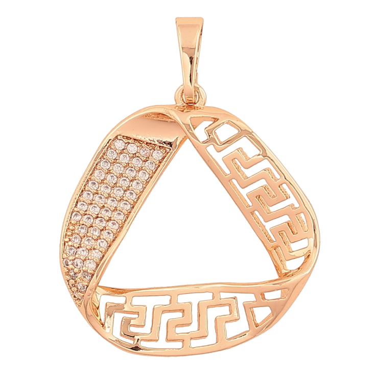 Кулон Xuping M&L цвет 18K "Меандровая линия с инкрустацией кристаллами" для цепочки до 6мм фото №3 Кулон Xuping M&L цвет 18K "Меандровая линия с инкрустацией кристаллами" для цепочки до 6мм фото №3