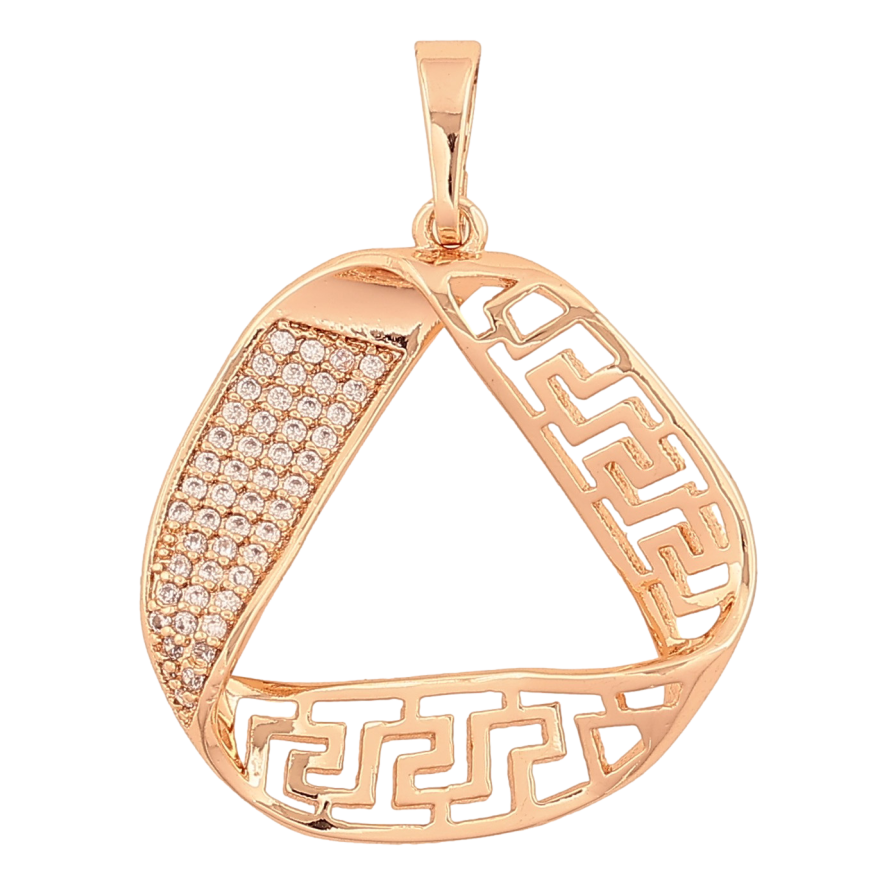 Кулон Xuping M&L цвет 18K "Меандровая линия с инкрустацией кристаллами" для цепочки до 6мм фото №1 Кулон Xuping M&L цвет 18K "Меандровая линия с инкрустацией кристаллами" для цепочки до 6мм фото №1