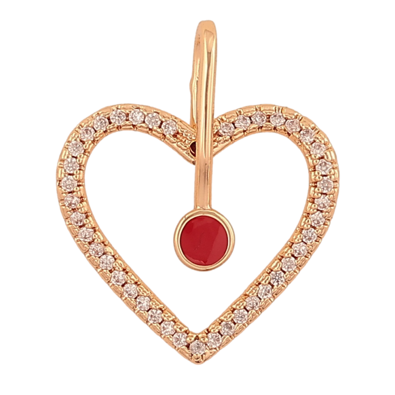Кулон Xuping M&L колір 18K "Серце з кристалами і червоною емаллю" для ланцюжка до 4мм фото №3 Кулон Xuping M&L колір 18K "Серце з кристалами і червоною емаллю" для ланцюжка до 4мм фото №3