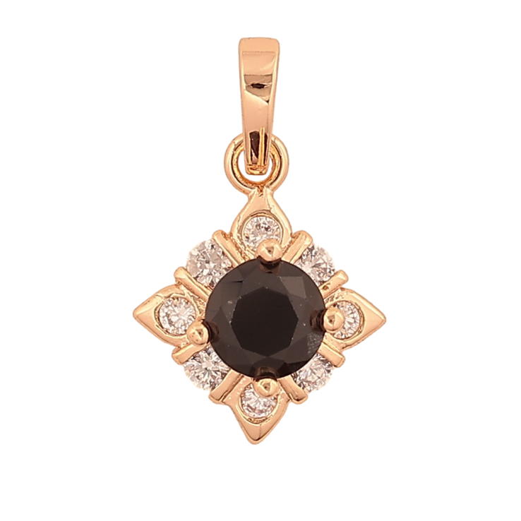 Кулон Xuping M&L цвет 18K "Ромбовая подвеска с черным кристаллом" для цепочки до 5мм фото №14