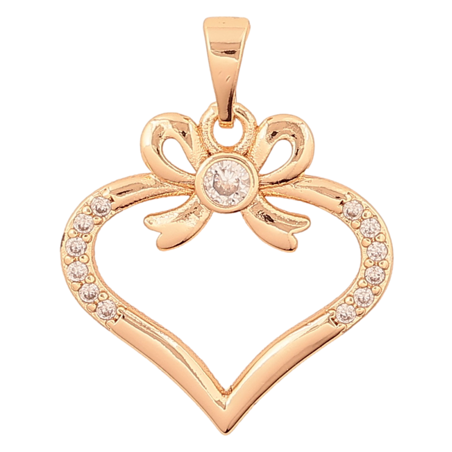 Кулон Xuping M&L цвет 18K "Сердечко с бантом" для цепочки до 5мм фото №1 Кулон Xuping M&L цвет 18K "Сердечко с бантом" для цепочки до 5мм фото №1