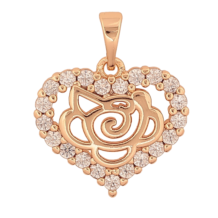 Кулон Xuping M&L цвет 18K "Сердечко с цветком" для цепочки до 5мм фото №11 Кулон Xuping M&L цвет 18K "Сердечко с цветком" для цепочки до 5мм фото №11