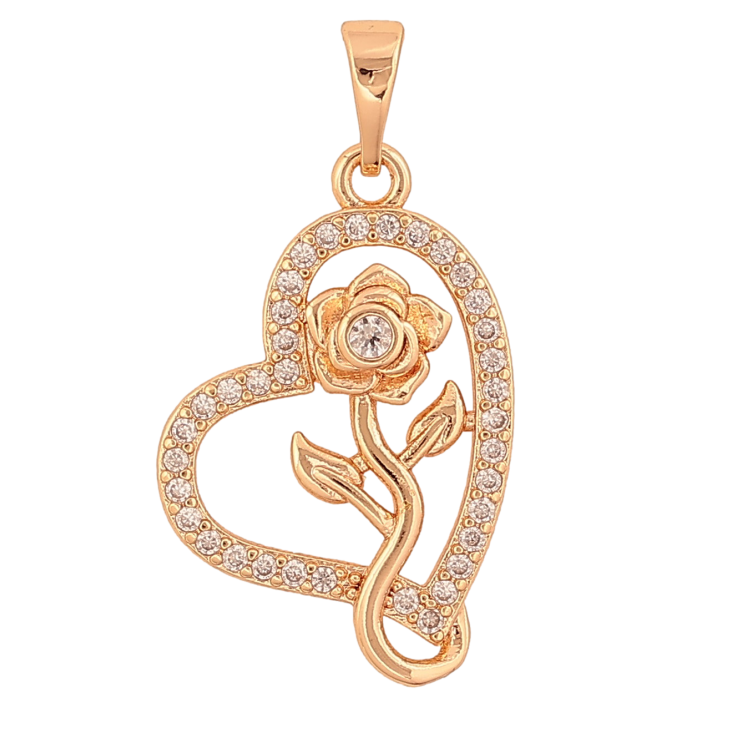 Кулон Xuping M&L колір 18K "Серце з квіткою" для ланцюжка до 5мм фото №25