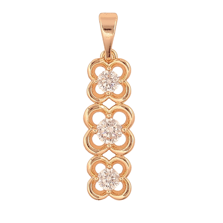 Кулон Xuping M&L цвет 18K "Три цветочка с кристаллами" для цепочки до 5мм фото №25