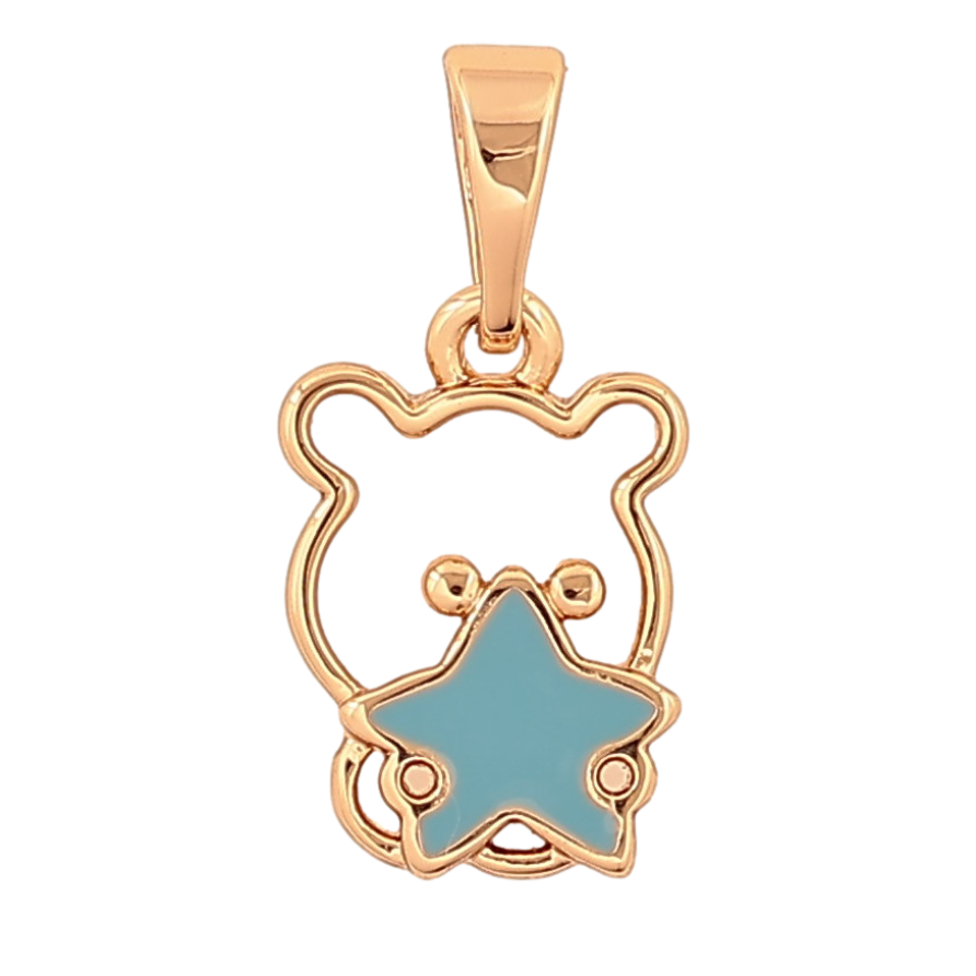 Кулон Xuping цвет Позолота 18K "Мишка с голубой звездой" для цепочки до 5мм фото №1 Кулон Xuping цвет Позолота 18K "Мишка с голубой звездой" для цепочки до 5мм фото №1