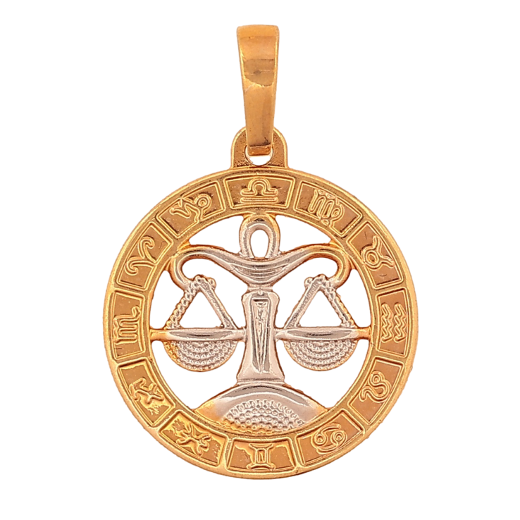 Кулон Xuping цвет Позолота 18K + Родий "Знак Зодиака Весы" для цепочки до 6мм фото №6