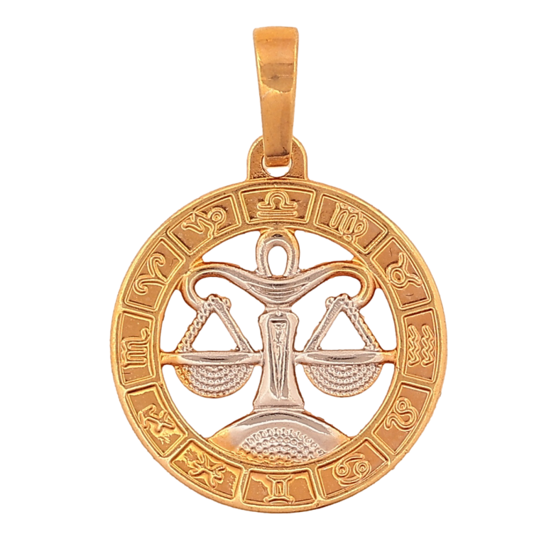 Кулон Xuping цвет Позолота 18K + Родий "Знак Зодиака Весы" для цепочки до 6мм фото №11