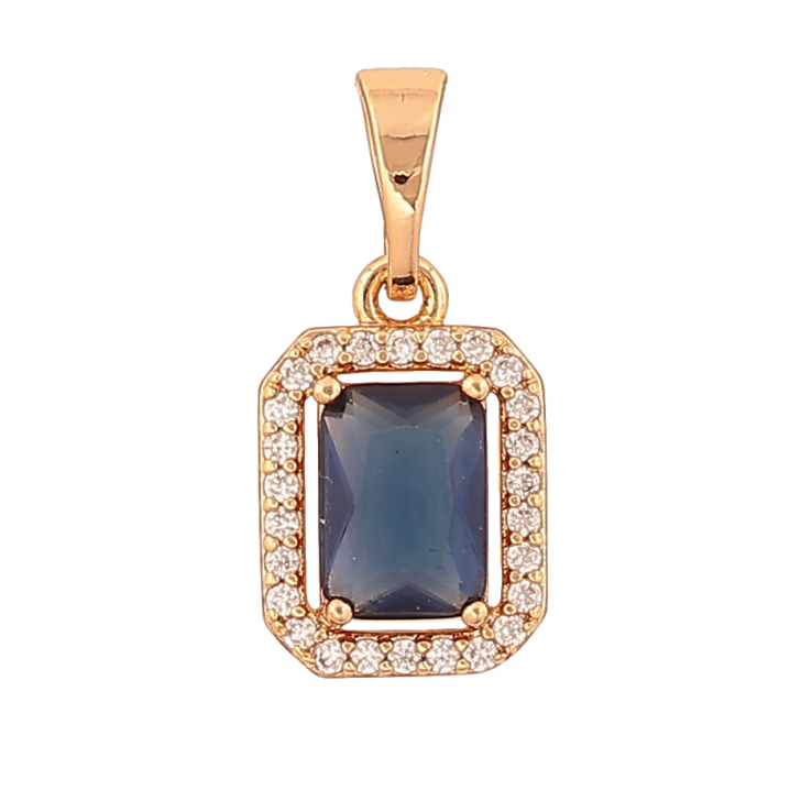 Кулон Xuping цвет Позолота 18K "Синий кристалл в обрамлении" для цепочки до 5мм фото №20