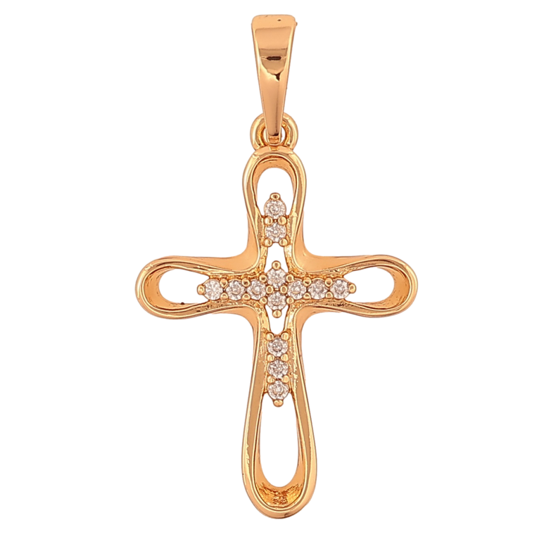 Кулон Xuping цвет Позолота 18K "Крест с кристаллами" для цепочки до 6мм фото №9