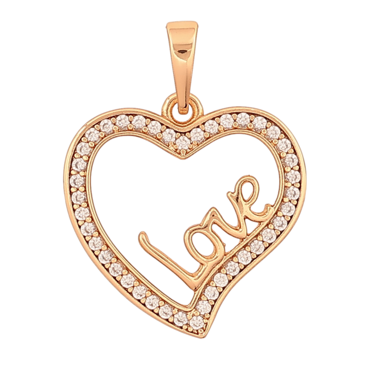 Кулон Xuping колір Позолота 18К "Серце з написом Love" для ланцюжка до 6мм фото №19