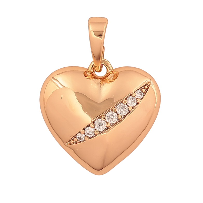 Кулон Xuping колір Позолота 18K "Серце з кристалами" для ланцюжка до 6мм фото №3 Кулон Xuping колір Позолота 18K "Серце з кристалами" для ланцюжка до 6мм фото №3