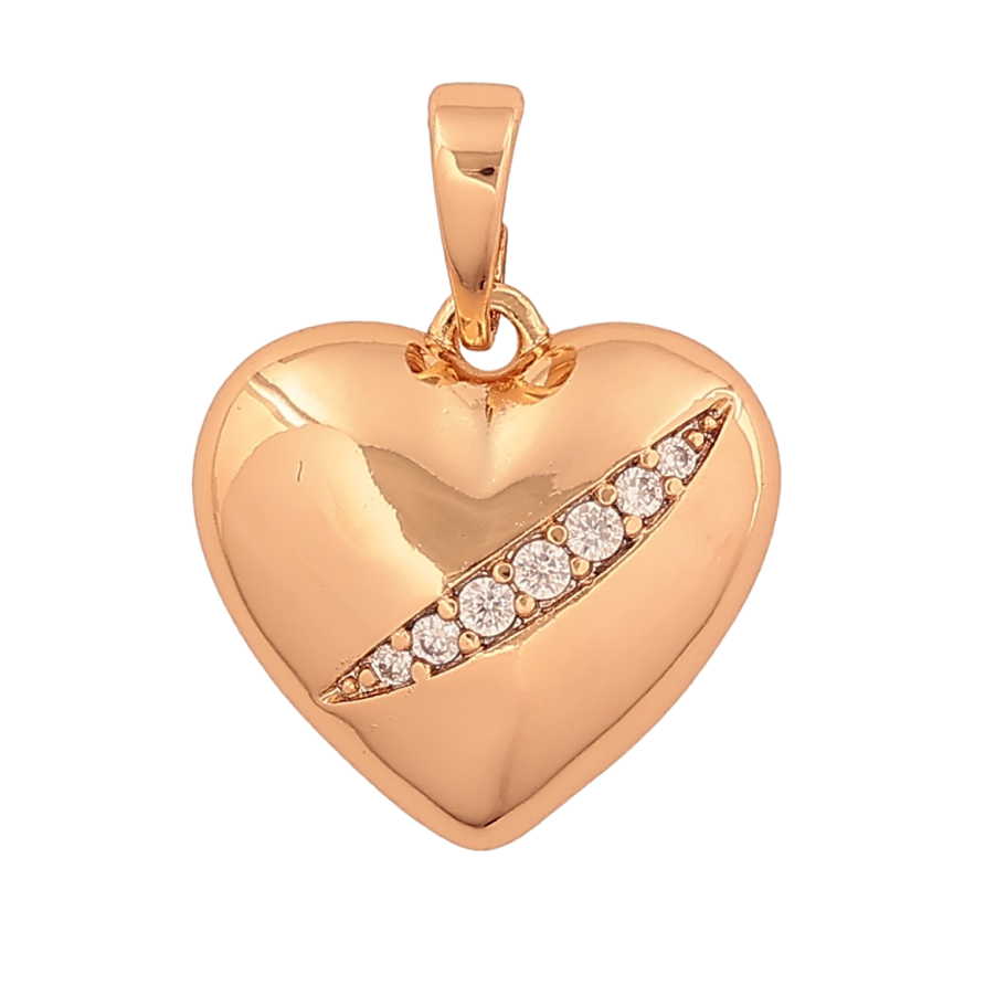 Кулон Xuping цвет Позолота 18K "Сердечко с кристаллами" для цепочки до 6мм фото №1 Кулон Xuping цвет Позолота 18K "Сердечко с кристаллами" для цепочки до 6мм фото №1