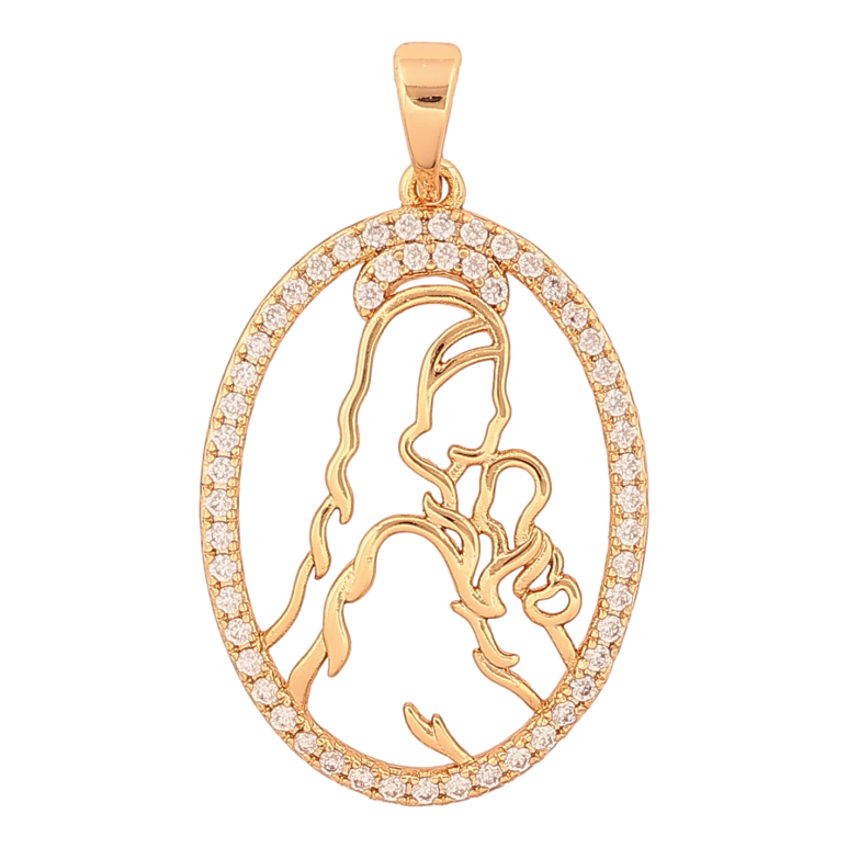 Кулон Xuping цвет Позолота 18K "Ладанка Дева Мария с младенцем" для цепочки до 5мм фото №6