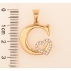 Кулон Xuping колір Позолота 18K "Літера C з серцем" для ланцюжка до 7мм фото №2 Кулон Xuping колір Позолота 18K "Літера C з серцем" для ланцюжка до 7мм фото №2