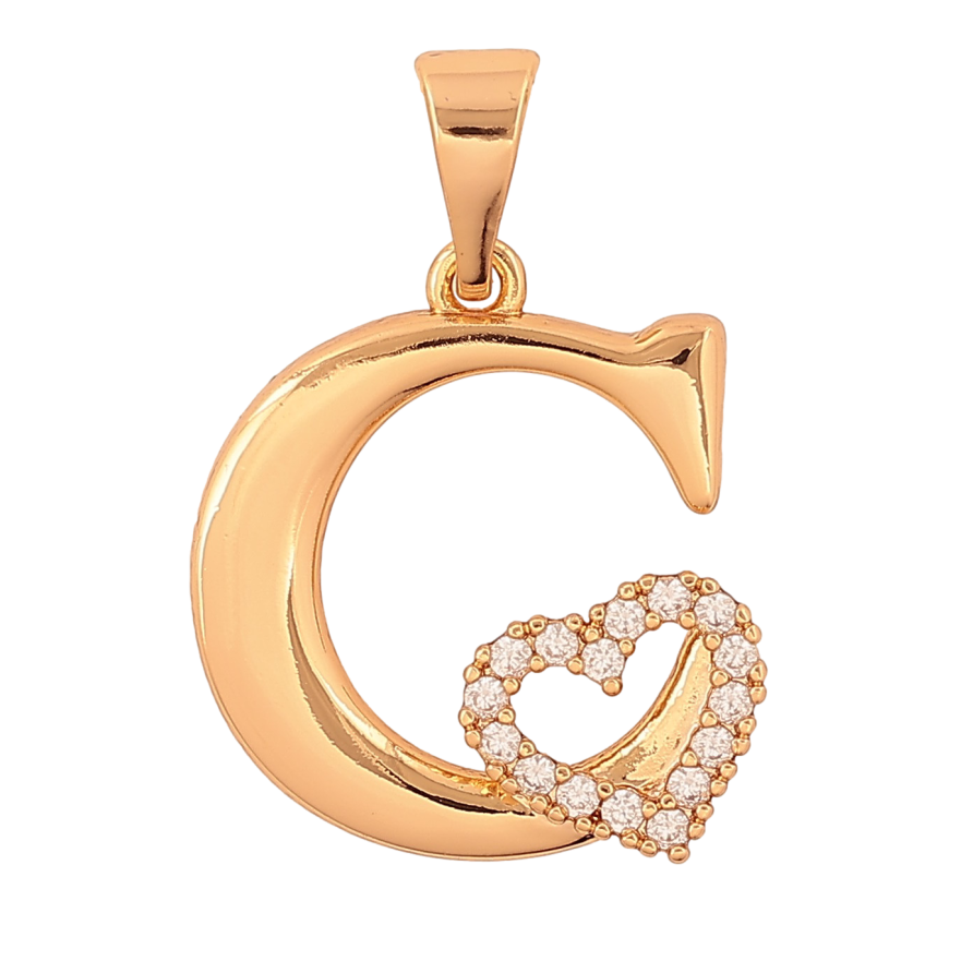 Кулон Xuping колір Позолота 18K "Літера C з серцем" для ланцюжка до 7мм фото №1 Кулон Xuping колір Позолота 18K "Літера C з серцем" для ланцюжка до 7мм фото №1