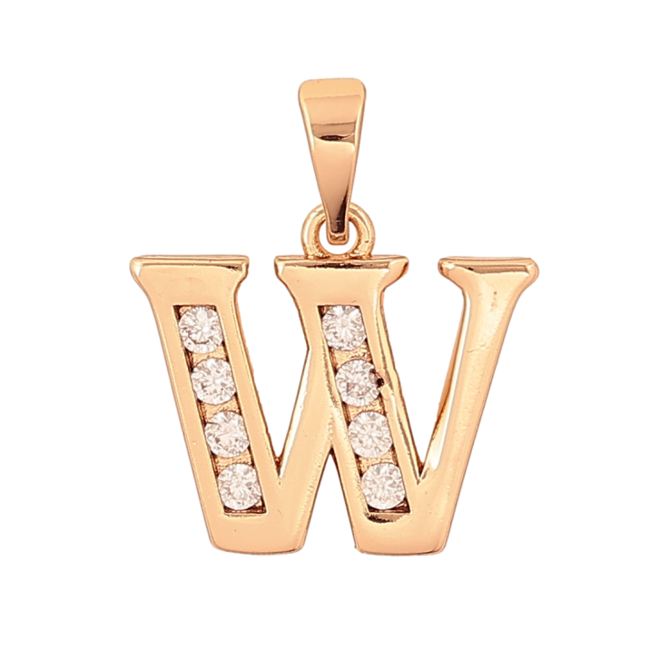 Кулон Xuping цвет Позолота 18K "Буква W" для цепочки до 5 мм фото №20