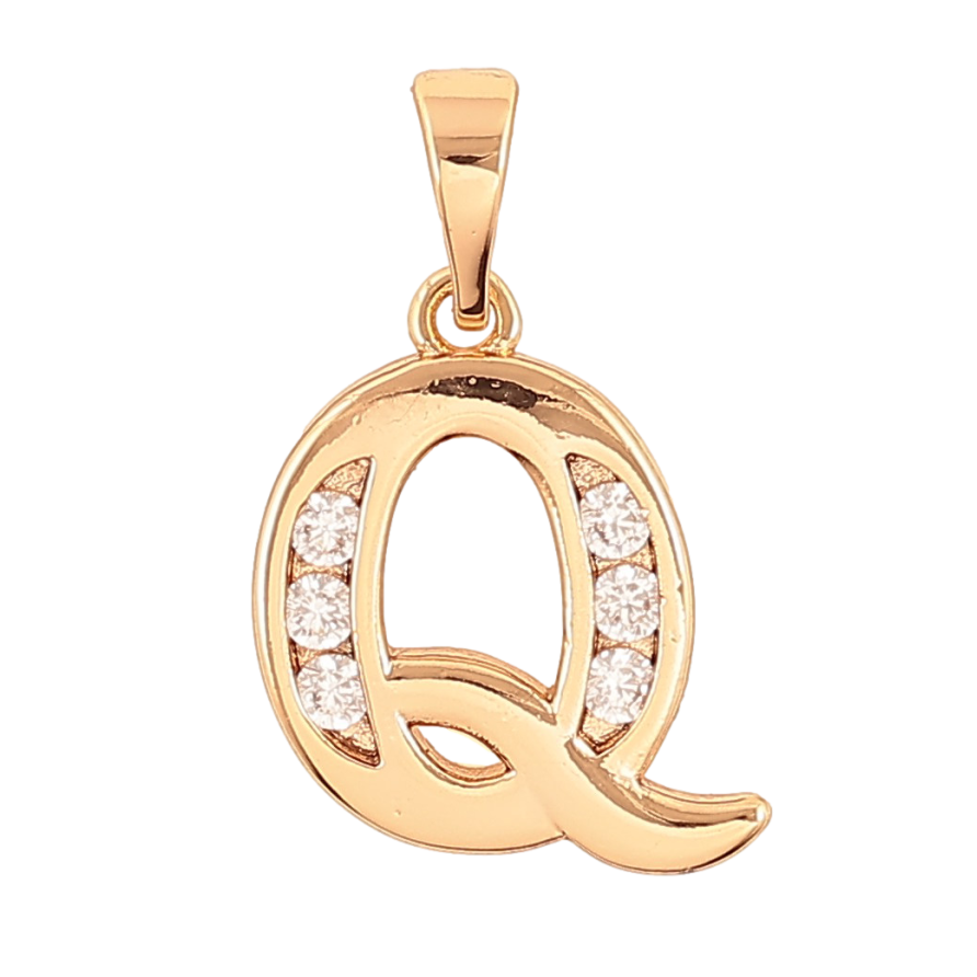 Кулон Xuping цвет Позолота 18K "Буква Q" для цепочки до 5 мм фото №1