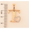 Кулон Xuping цвет Позолота 18K "Буква T с сердечком" для цепочки до 7мм фото №2 Кулон Xuping цвет Позолота 18K "Буква T с сердечком" для цепочки до 7мм фото №2