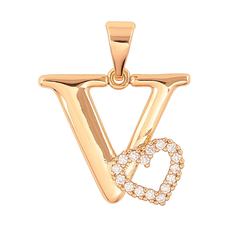 Кулон Xuping колір Позолота 18K "Літера V з серцем" для ланцюжка до 7мм фото №8 Кулон Xuping колір Позолота 18K "Літера V з серцем" для ланцюжка до 7мм фото №8