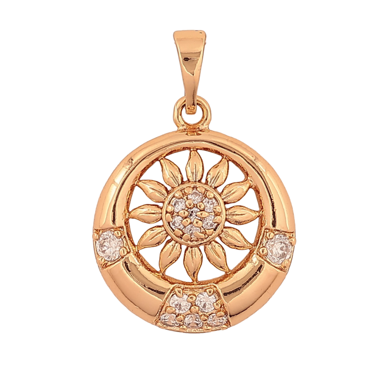 Кулон Xuping цвет Позолота 18K "Цветочный узор с кристаллами" для цепочки до 5мм фото №1