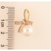 Кулон Xuping колір Позолота 18K "Бант з перлиною" для ланцюжка до 7мм фото №2 Кулон Xuping колір Позолота 18K "Бант з перлиною" для ланцюжка до 7мм фото №2