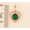 Кулон Xuping цвет Позолота 18K "Сердечко с зеленым кристаллом" для цепочки до 6мм фото №2 Кулон Xuping цвет Позолота 18K "Сердечко с зеленым кристаллом" для цепочки до 6мм фото №2