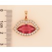 Кулон Xuping цвет Позолота 18K "Губки с малиновым кристаллом" для цепочки до 6мм фото №2 Кулон Xuping цвет Позолота 18K "Губки с малиновым кристаллом" для цепочки до 6мм фото №2