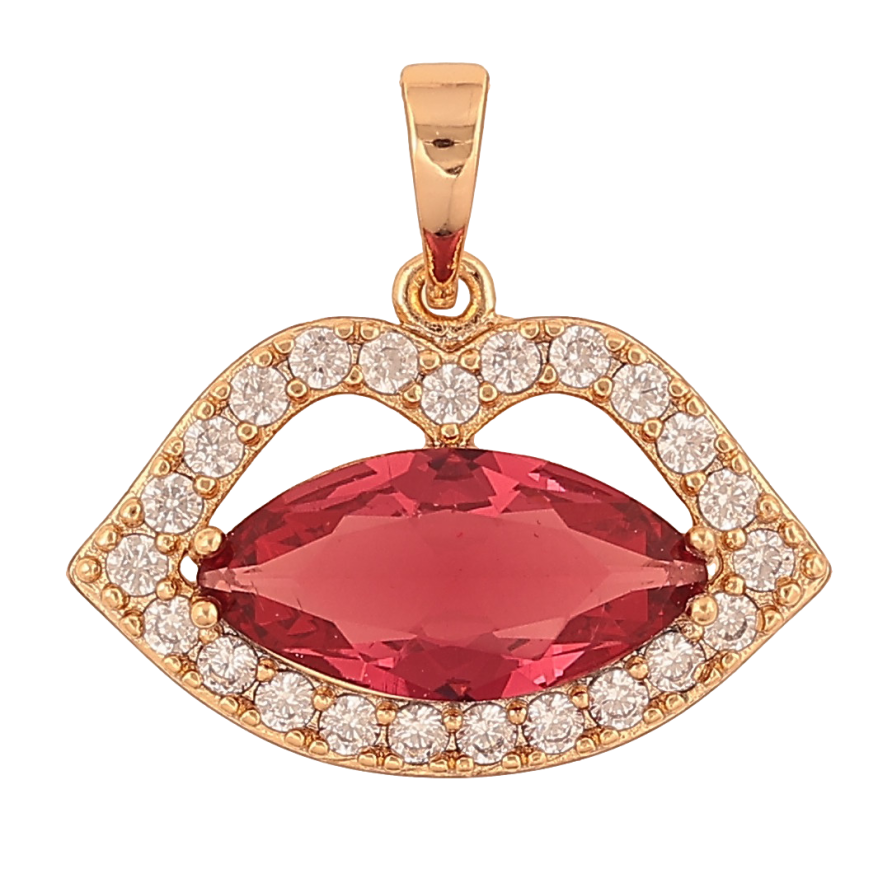 Кулон Xuping цвет Позолота 18K "Губки с малиновым кристаллом" для цепочки до 6мм фото №1 Кулон Xuping цвет Позолота 18K "Губки с малиновым кристаллом" для цепочки до 6мм фото №1