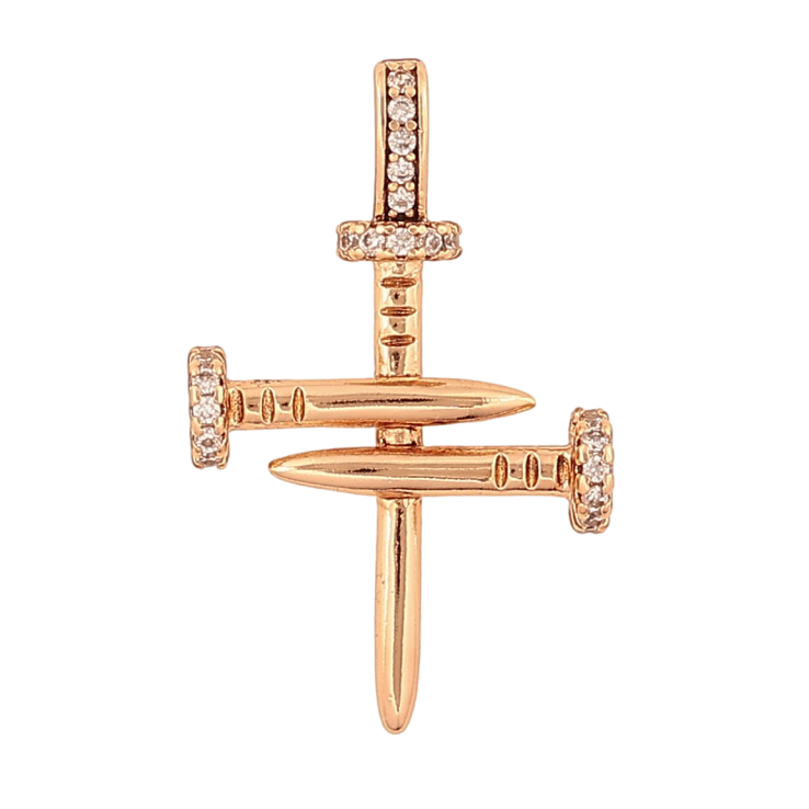 Кулон Xuping цвет Позолота 18K "Крест из гвоздей с кристаллами" для цепочки до 2мм фото №18
