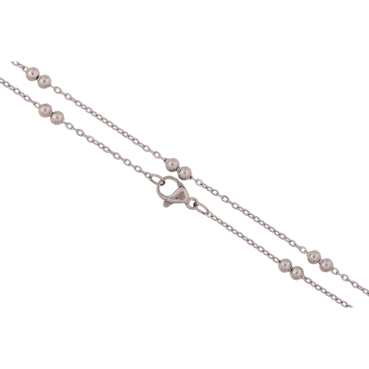 Цепочка Xuping ТТМ Stainless Steel цвет Родий "Плетение Якорное с бусинами" длина 45см х 1.5-3мм фото №13 Цепочка Xuping ТТМ Stainless Steel цвет Родий "Плетение Якорное с бусинами" длина 45см х 1.5-3мм фото №13