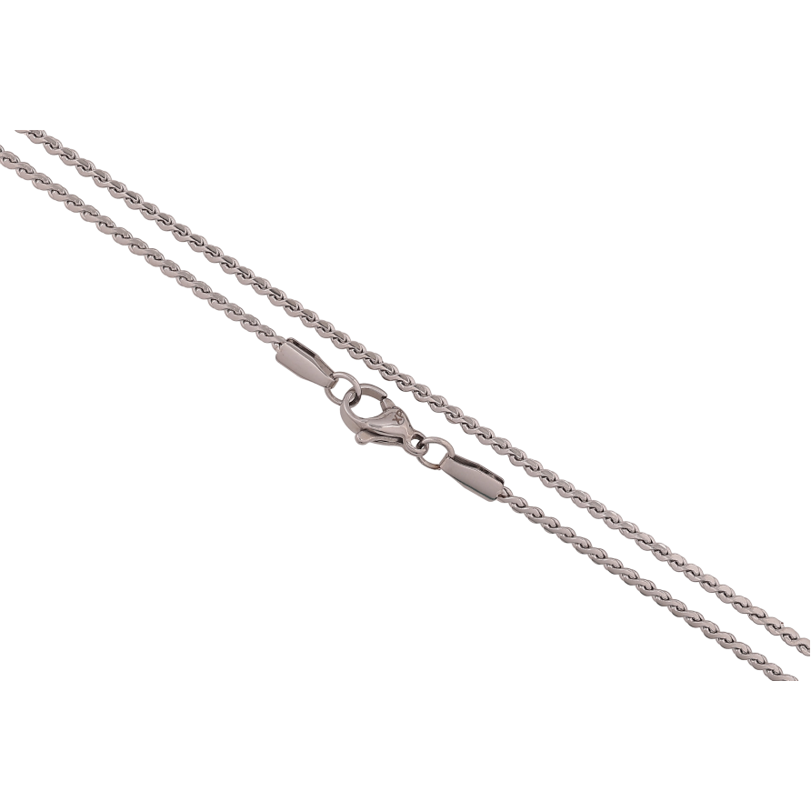 Цепочка Xuping ТТМ Stainless Steel цвет Родий "Плетение Серпантин" длина 45см х 2мм фото №1