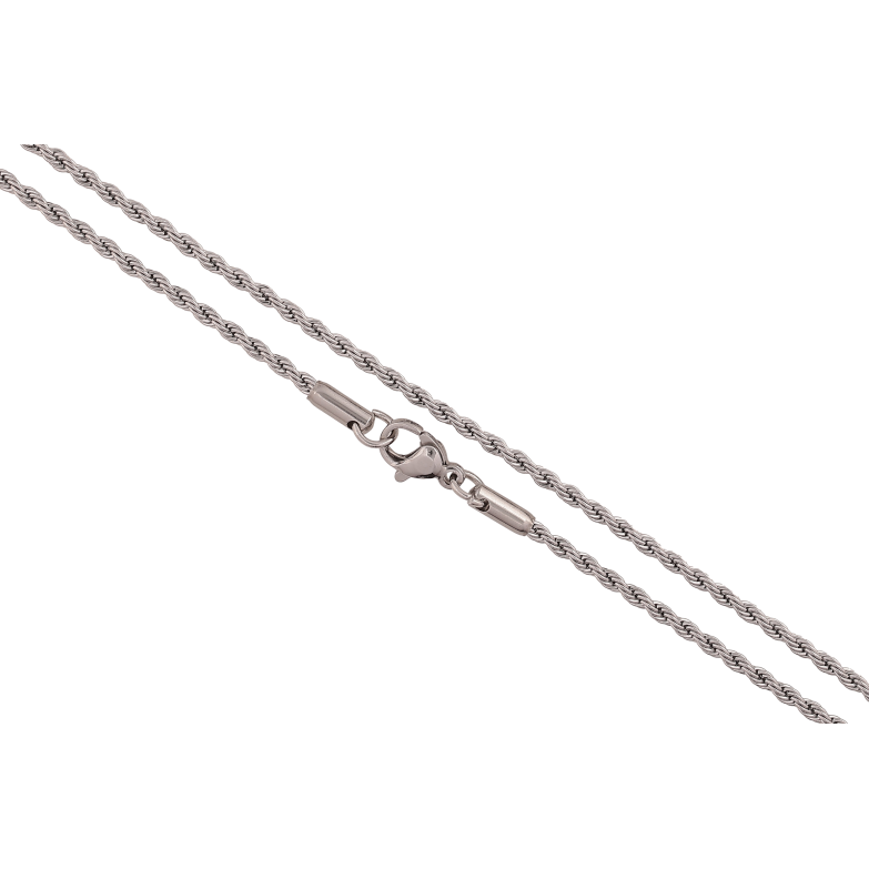 Ланцюжок Xuping ТТМ Stainless Steel колір Родій "Плетіння Мотузка" довжина 45см х 2мм фото №8 Ланцюжок Xuping ТТМ Stainless Steel колір Родій "Плетіння Мотузка" довжина 45см х 2мм фото №8