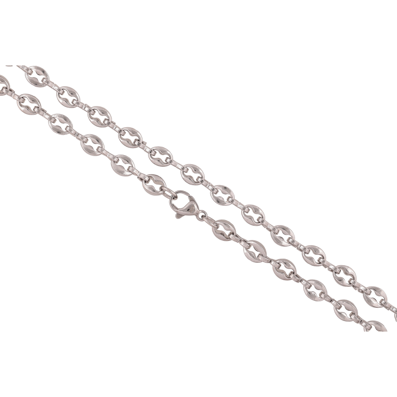 Цепочка Xuping ТТМ Stainless Steel цвет Родий "Плетение Фантазийное" длина 50см х 5мм фото №1
