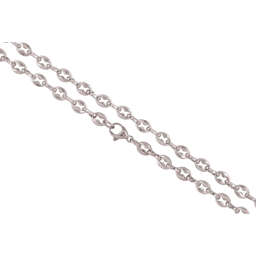 Цепочка Xuping ТТМ Stainless Steel цвет Родий "Плетение Фантазийное" длина 50см х 5мм фото №1