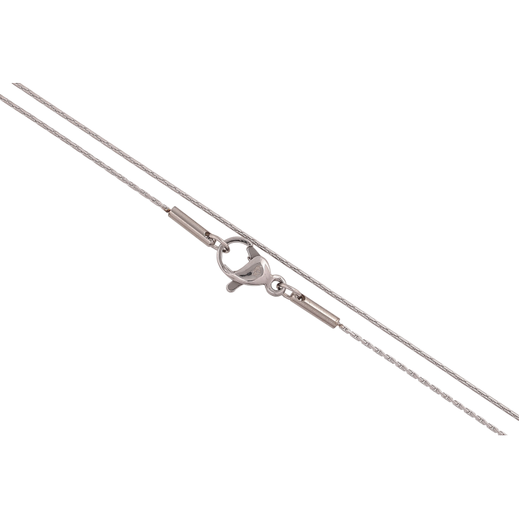 Цепочка Xuping ТТМ Stainless Steel цвет Родий "Плетение склоченное" длина 45см х 1мм фото №3