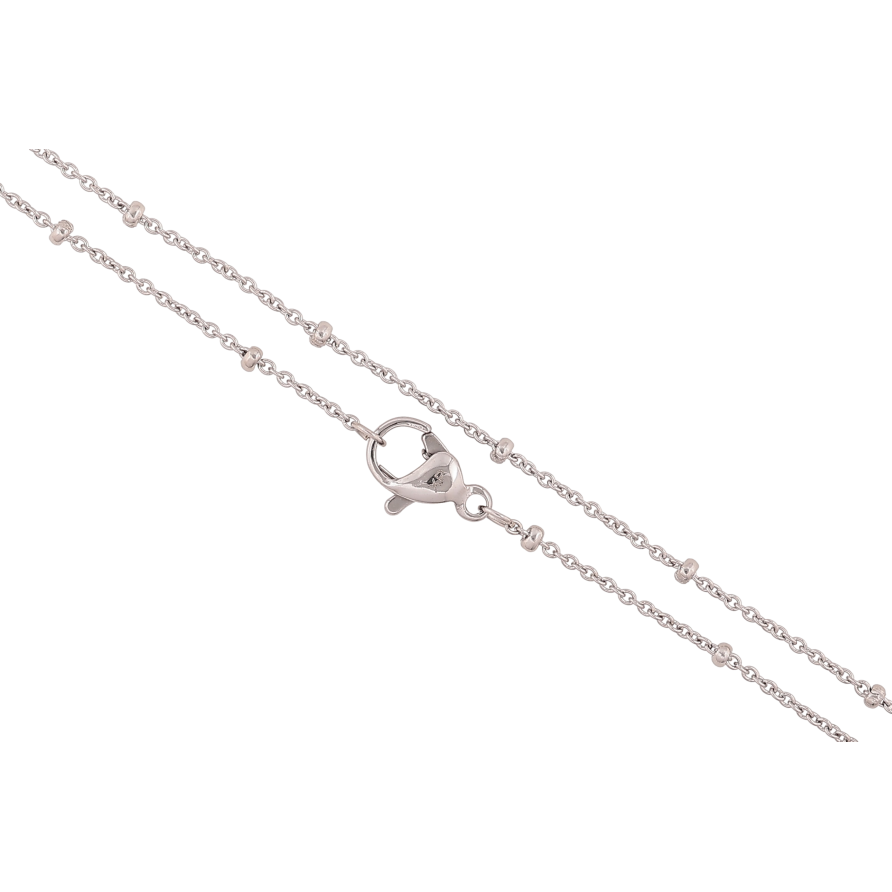 Цепочка Xuping ТТМ Stainless Steel цвет Родий "Плетение Якорное с бусинами" длина 45см х 1-2мм фото №1 Цепочка Xuping ТТМ Stainless Steel цвет Родий "Плетение Якорное с бусинами" длина 45см х 1-2мм фото №1