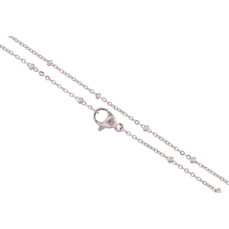 Цепочка Xuping ТТМ Stainless Steel цвет Родий "Плетение Якорное с бусиной" длина 45см х 1-2мм фото №2