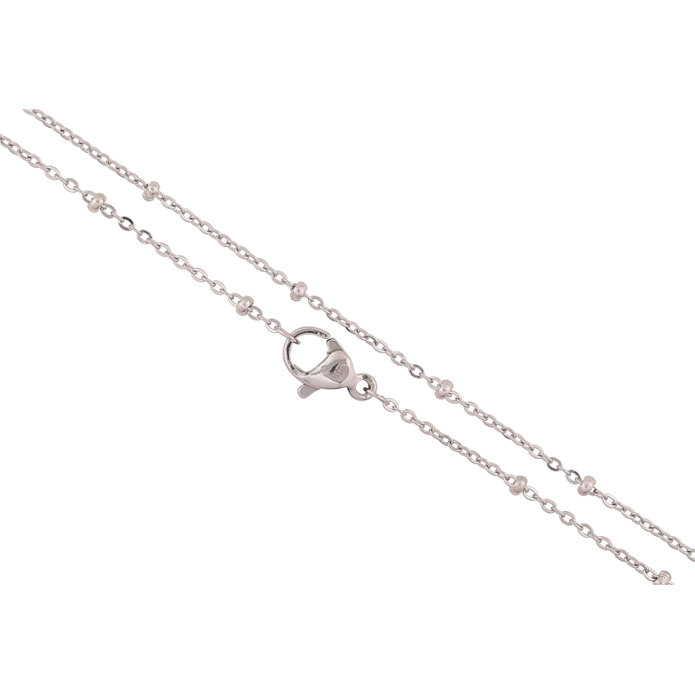 Цепочка Xuping ТТМ Stainless Steel цвет Родий "Плетение Якорное с бусиной" длина 45см х 1-2мм фото №1