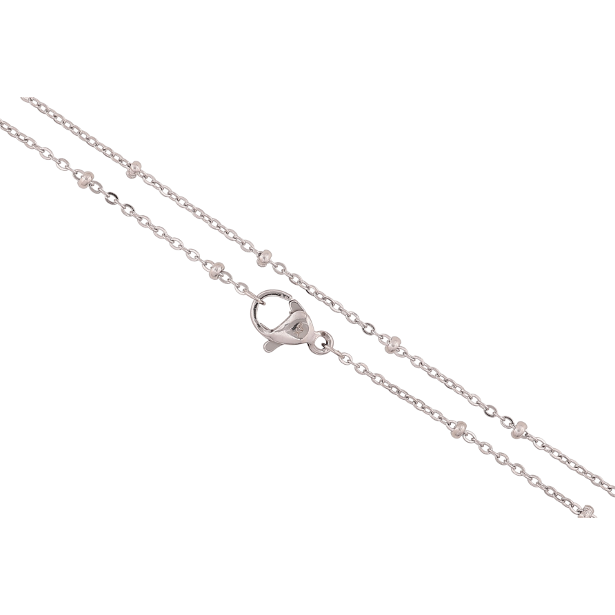 Цепочка Xuping ТТМ Stainless Steel цвет Родий "Плетение Якорное с бусиной" длина 45см х 1-2мм фото №1
