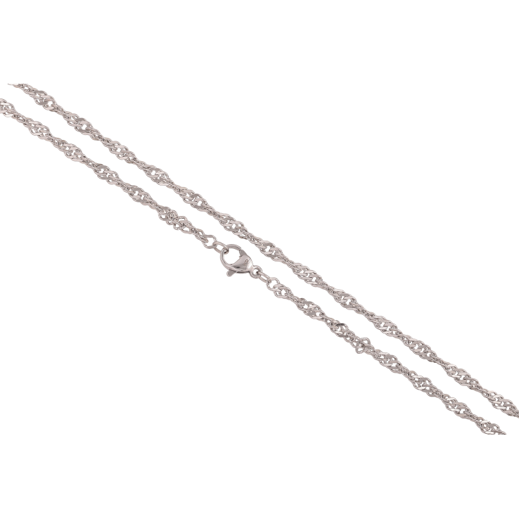 Цепочка Xuping ТТМ Stainless Steel цвет Родий "Плетение Кордовое" длина 55см х 3мм фото №22