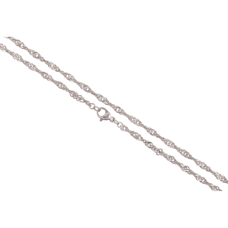 Ланцюжок Xuping ТТМ Stainless Steel колір Родій "Плетіння Кордове" довжина 55см х 3мм фото №4 Ланцюжок Xuping ТТМ Stainless Steel колір Родій "Плетіння Кордове" довжина 55см х 3мм фото №4
