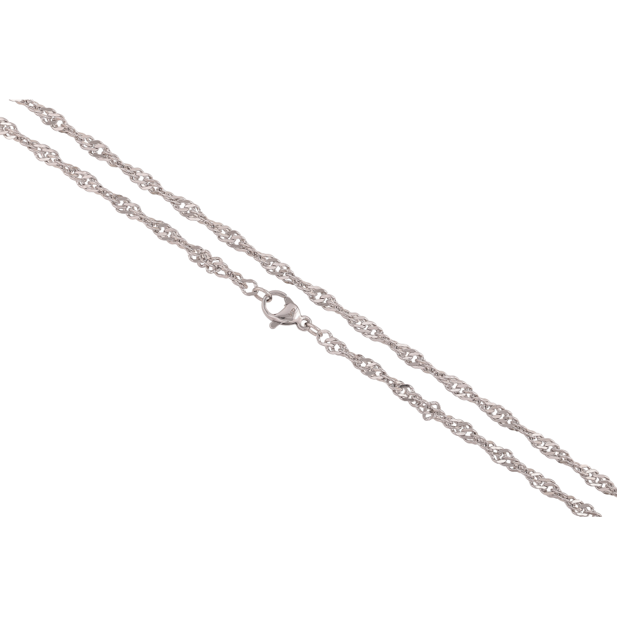 Цепочка Xuping ТТМ Stainless Steel цвет Родий "Плетение Кордовое" длина 55см х 3мм фото №1 Цепочка Xuping ТТМ Stainless Steel цвет Родий "Плетение Кордовое" длина 55см х 3мм фото №1