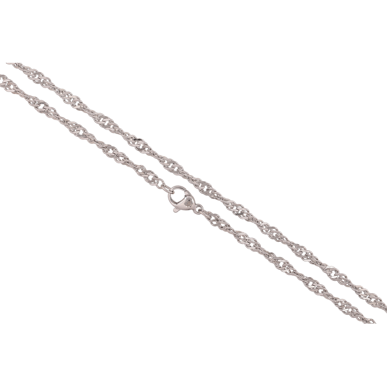 Цепочка Xuping ТТМ Stainless Steel цвет Родий "Плетение Кордовое" длина 60см х 3мм фото №1 Цепочка Xuping ТТМ Stainless Steel цвет Родий "Плетение Кордовое" длина 60см х 3мм фото №1