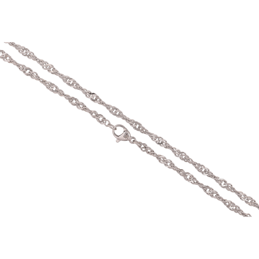 Цепочка Xuping ТТМ Stainless Steel цвет Родий "Плетение Кордовое" длина 60см х 3мм фото №1 Цепочка Xuping ТТМ Stainless Steel цвет Родий "Плетение Кордовое" длина 60см х 3мм фото №1